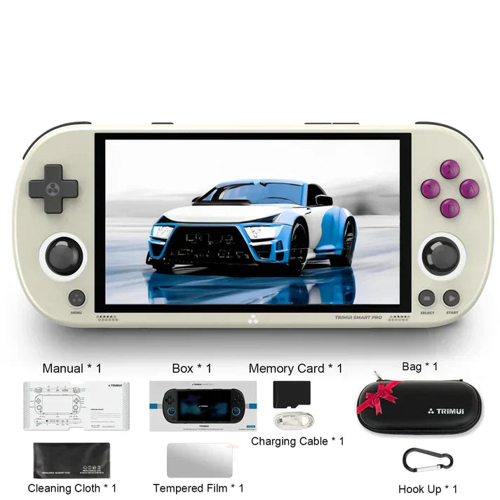 Trimui Smart Pro Retro Handheld Game Console – 4.96″ IPS Screen, 5000 mAh Battery & 30,000+ Preloaded Classics for Portable Gaming