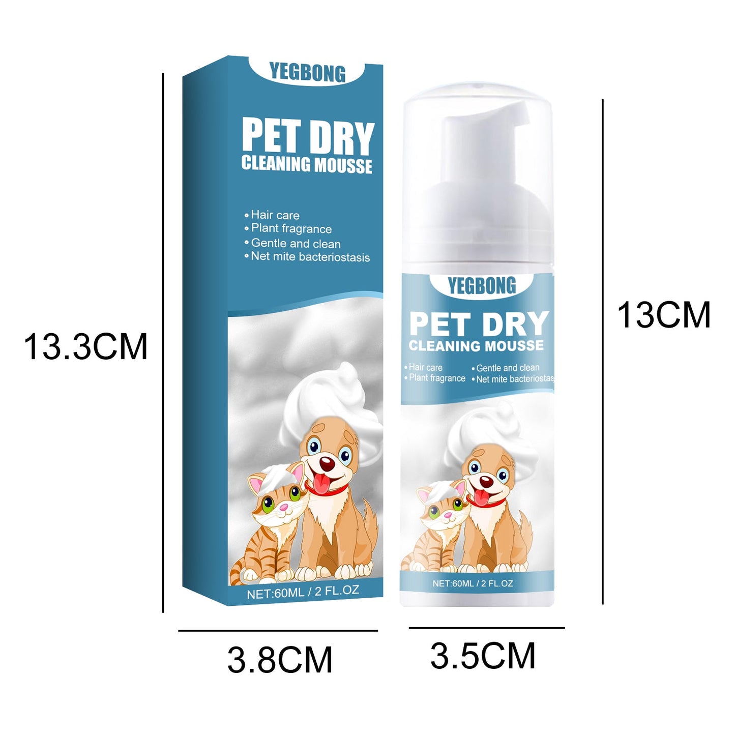 Pet Dry Cleaning Mousse Body Wash For Young Cats And Dogs Wash Free To Remove Odor And Smooth Hair Cleaning